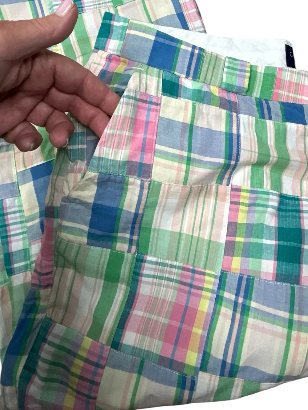 Cape Madras Capri Pants 14 Coastal Old Money Preppy Cotton Patchwork